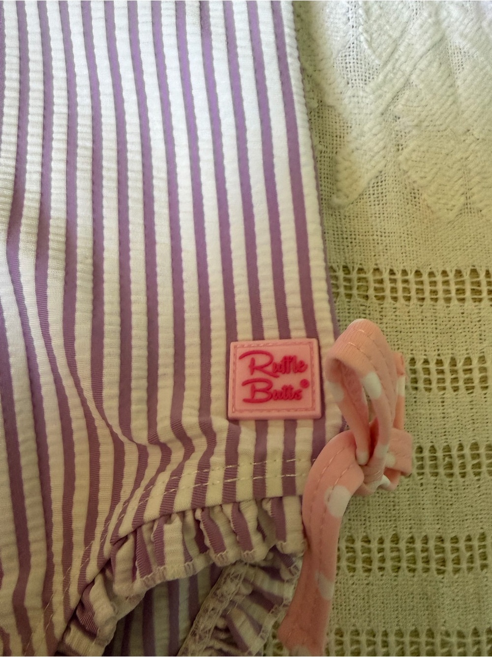 Ruffle Butts Lavender and Pink Striped One-Piece Swimsuit